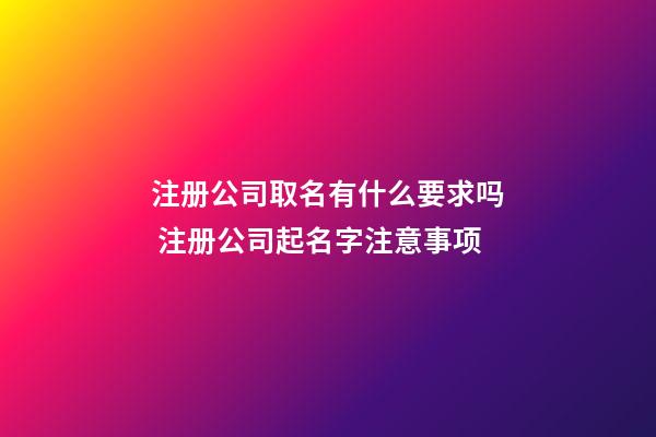 注册公司取名有什么要求吗 注册公司起名字注意事项-第1张-公司起名-玄机派